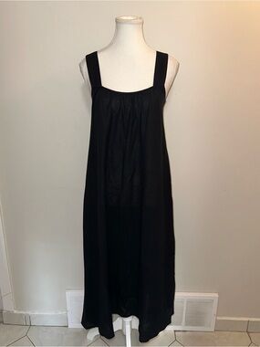 Gérard Pasquier 100% cotton Black Maxi dress with Signature Label